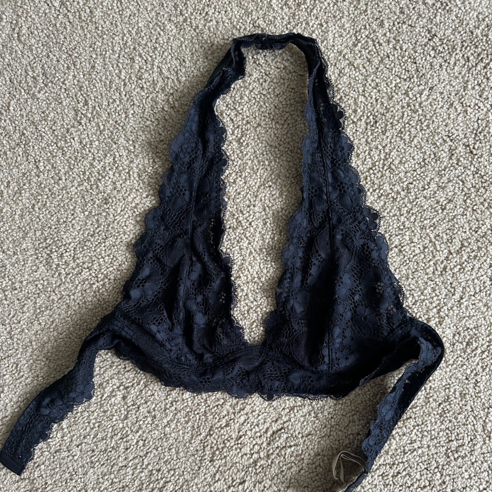 Free People Black Lace Bra